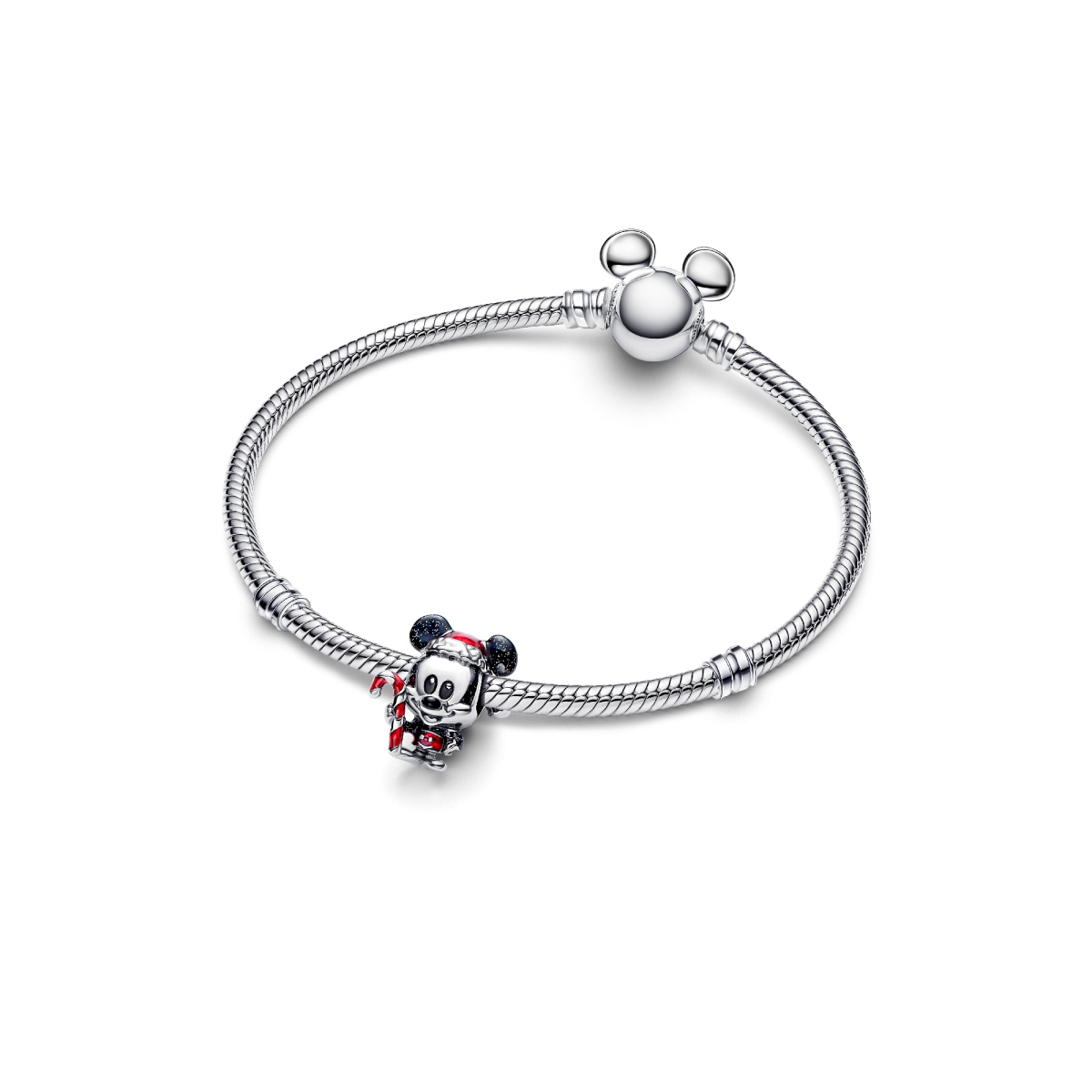 Pandora Disney 794217C01 charm met Mickey Mouse en zuurstok van zilver en emaille