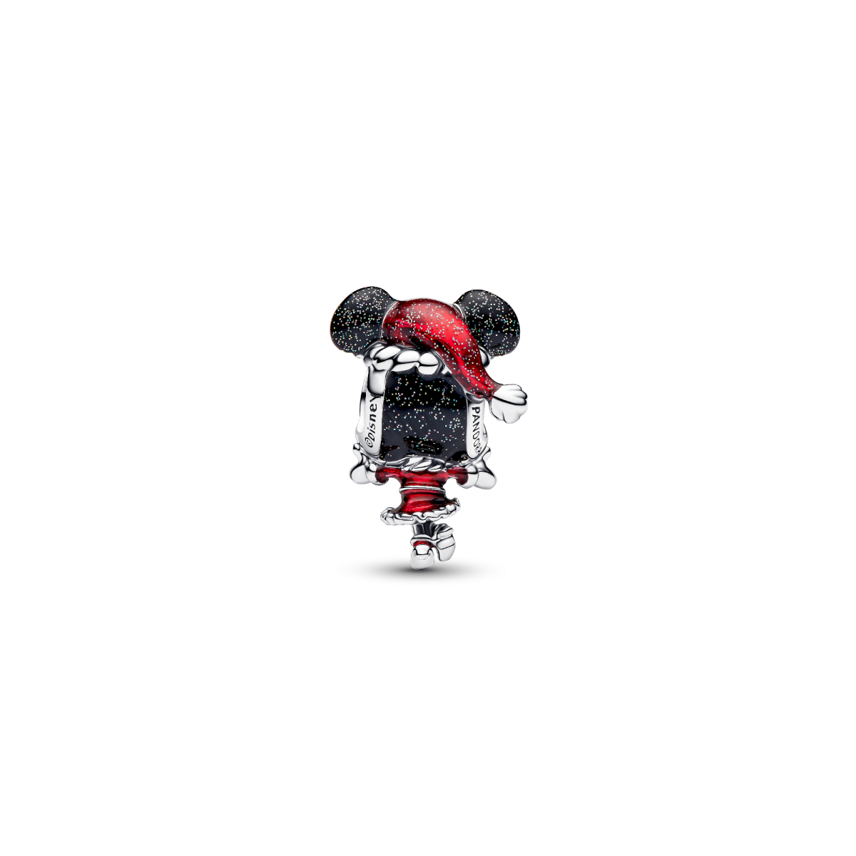 Pandora Disney 794218C01 charm met Minnie Mouse en kerstmuts in zilver en emaille