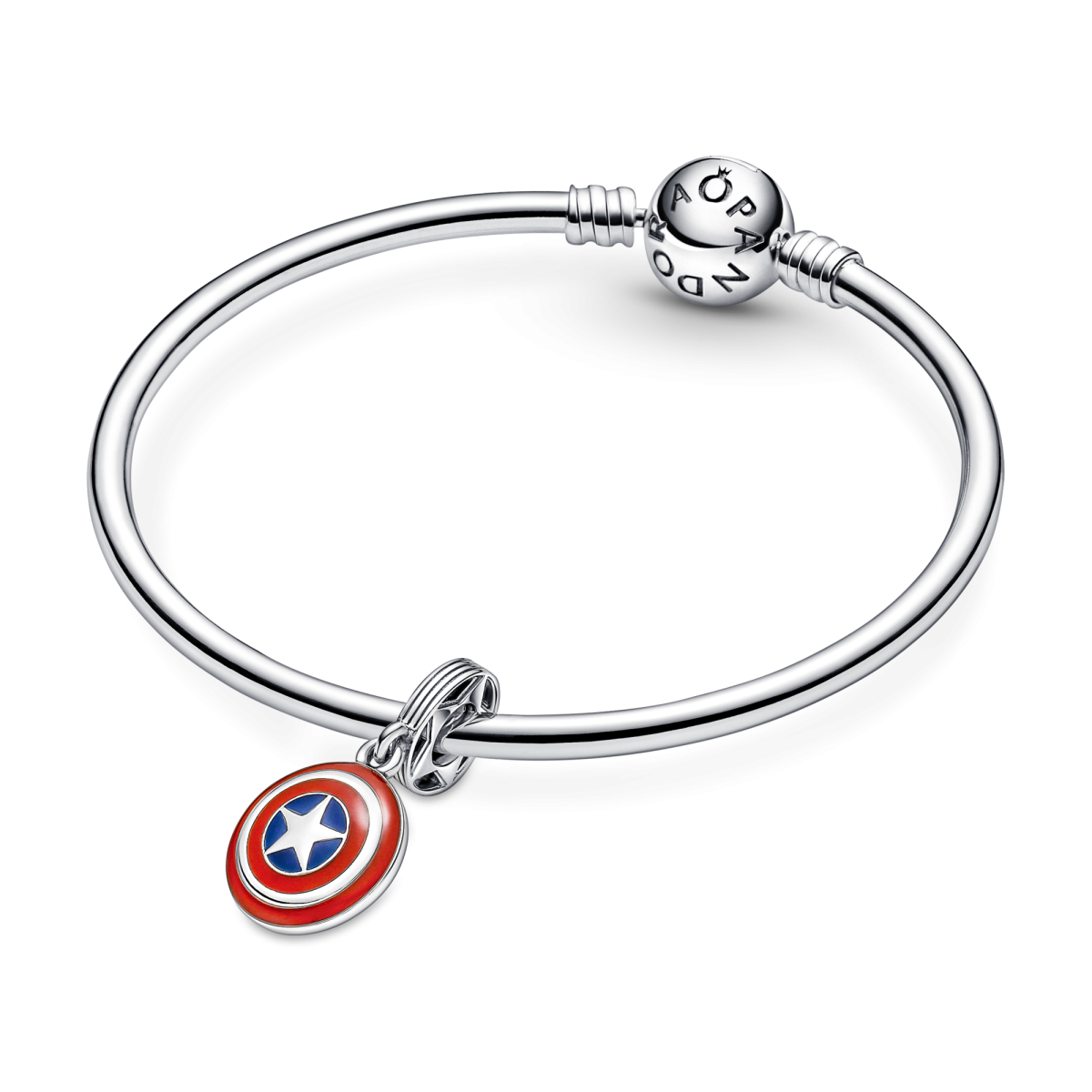 Pandora Marvel 790780C01 The Avengers hangende charm met het schild van Captain America en emaille