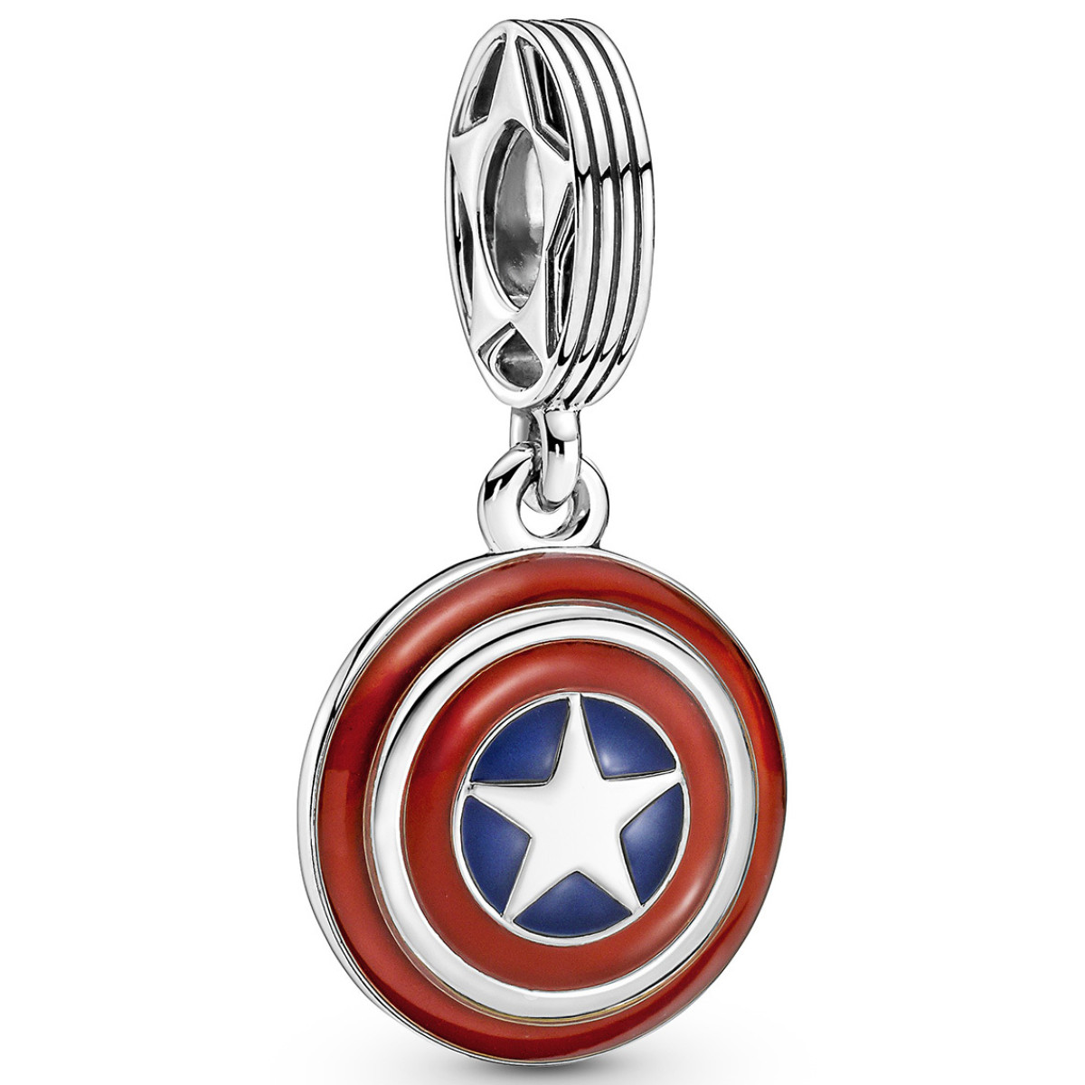 Pandora Marvel 790780C01 The Avengers hangende charm met het schild van Captain America en emaille