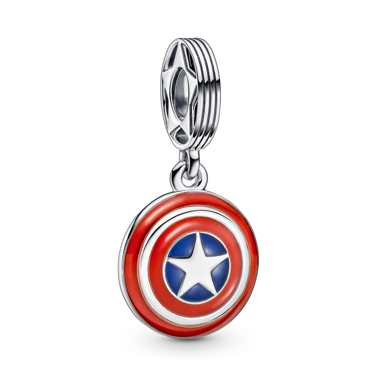 Pandora Marvel 790780C01 The Avengers hangende charm met het schild van Captain America en emaille