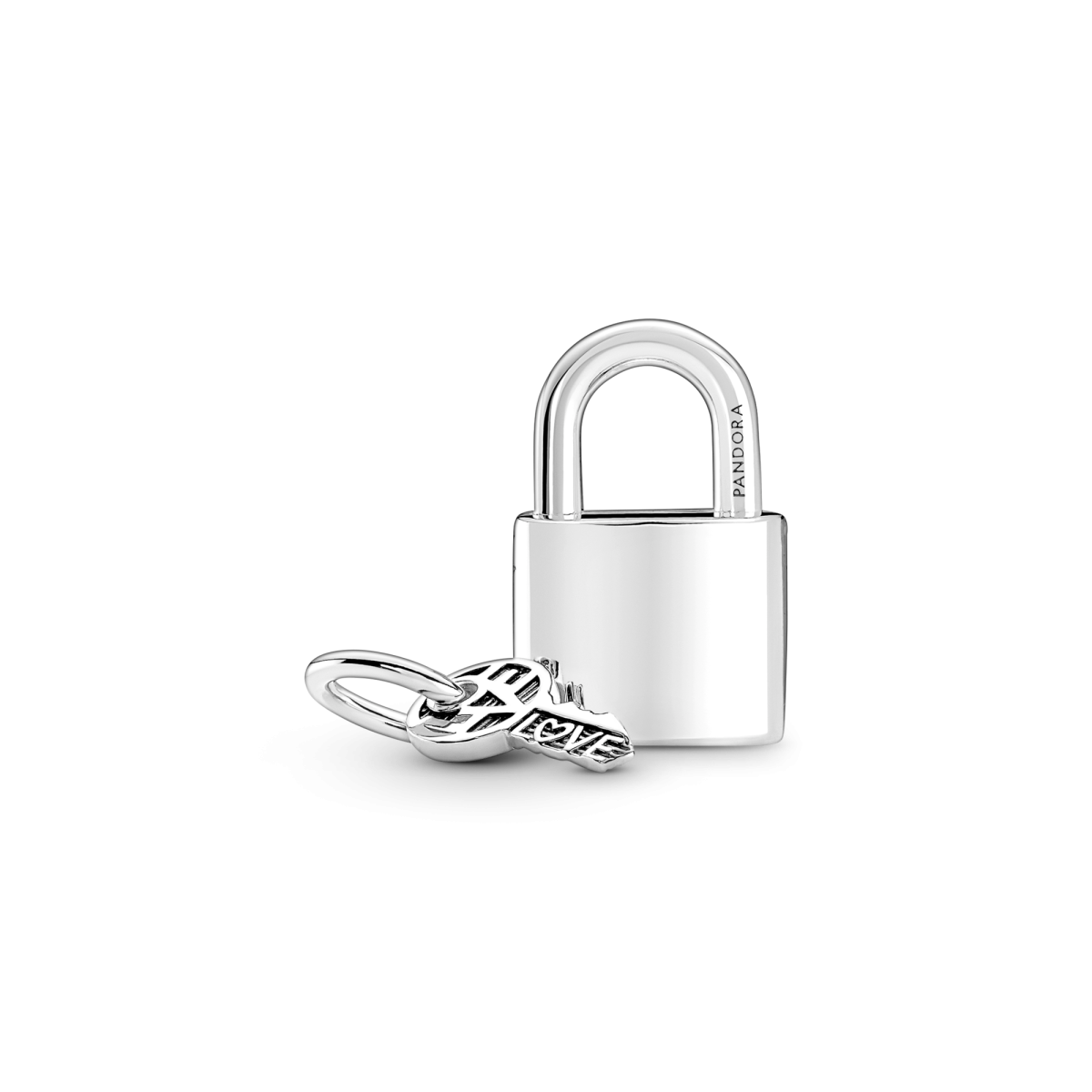 Pandora Moments 790088C01 hangend zilveren bedeltje met sleutel, slotje en transparante zirkonia