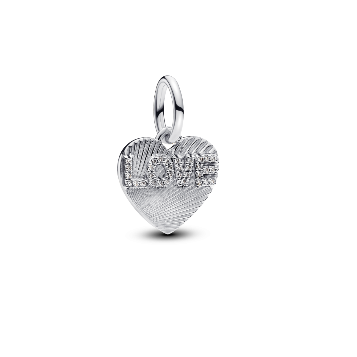 Pandora Moments 793604C01 hartjes hangende bedel van zilver met tekst - graveerbaar