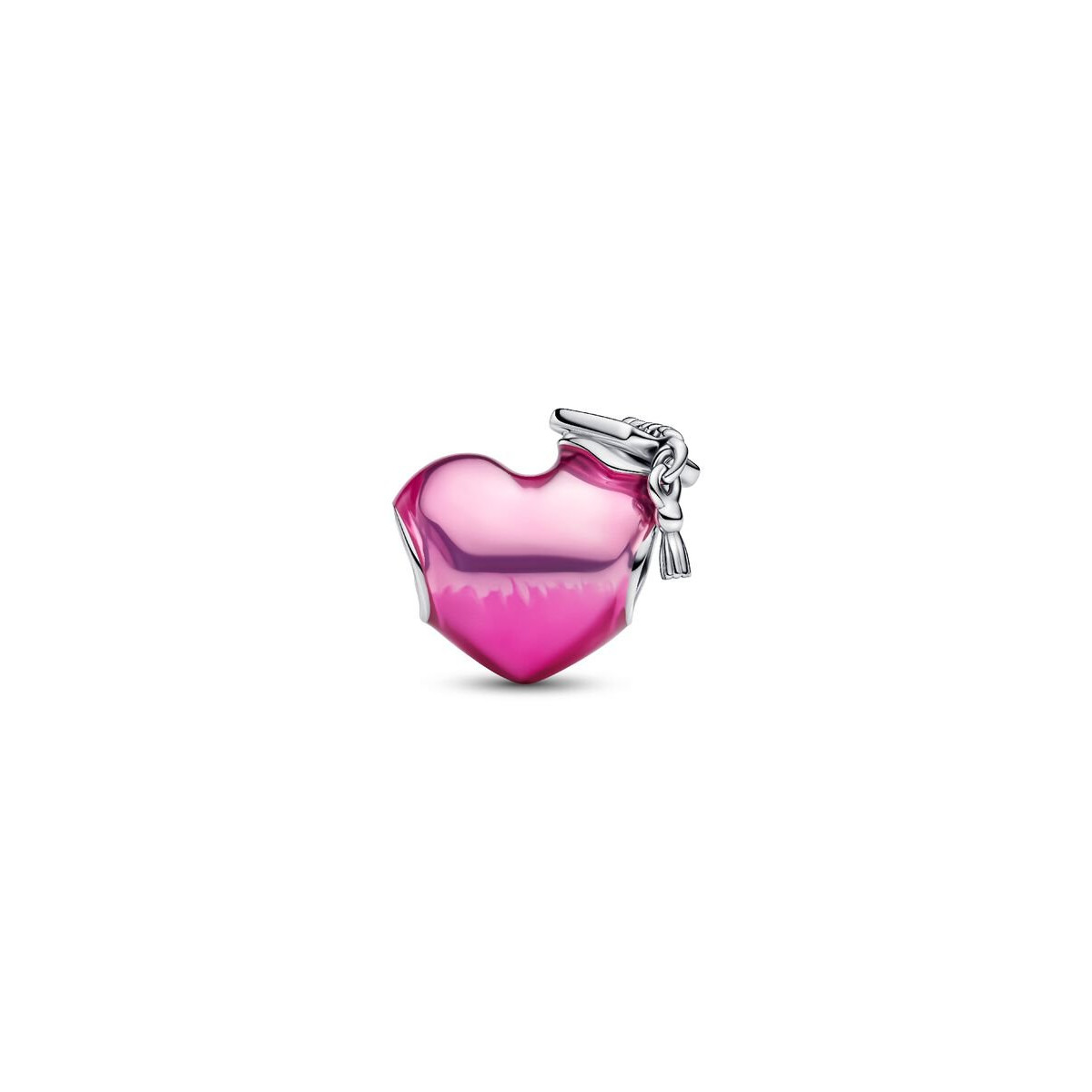 Pandora Moments 793788C01 hartjes bedel roze met afstudeerhoed 2025