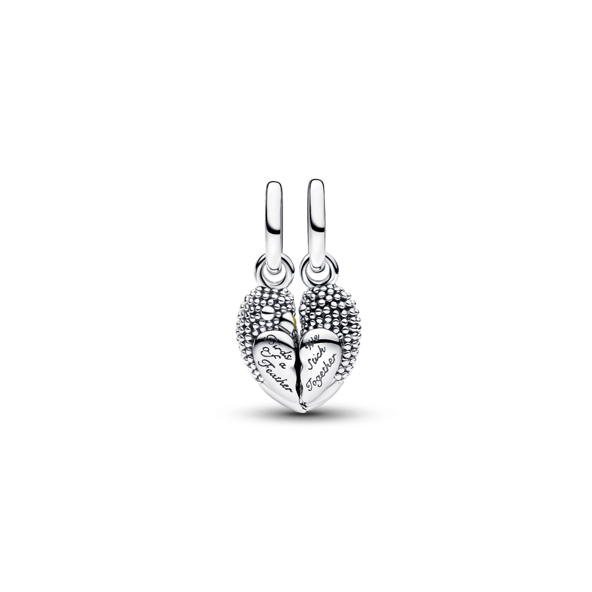 Pandora Moments 794484C01 hangende zilveren bedel met twee love birds en man made kristal