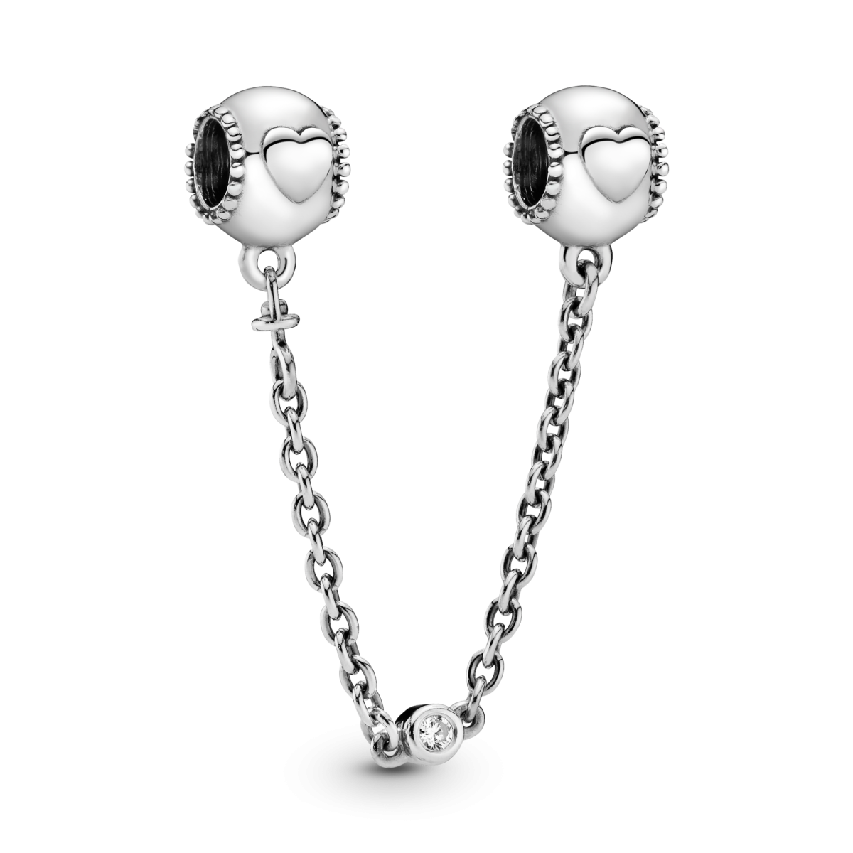 Pandora Moments 796457CZ-05 veiligheidsketting met hartje en transparante zirkonia