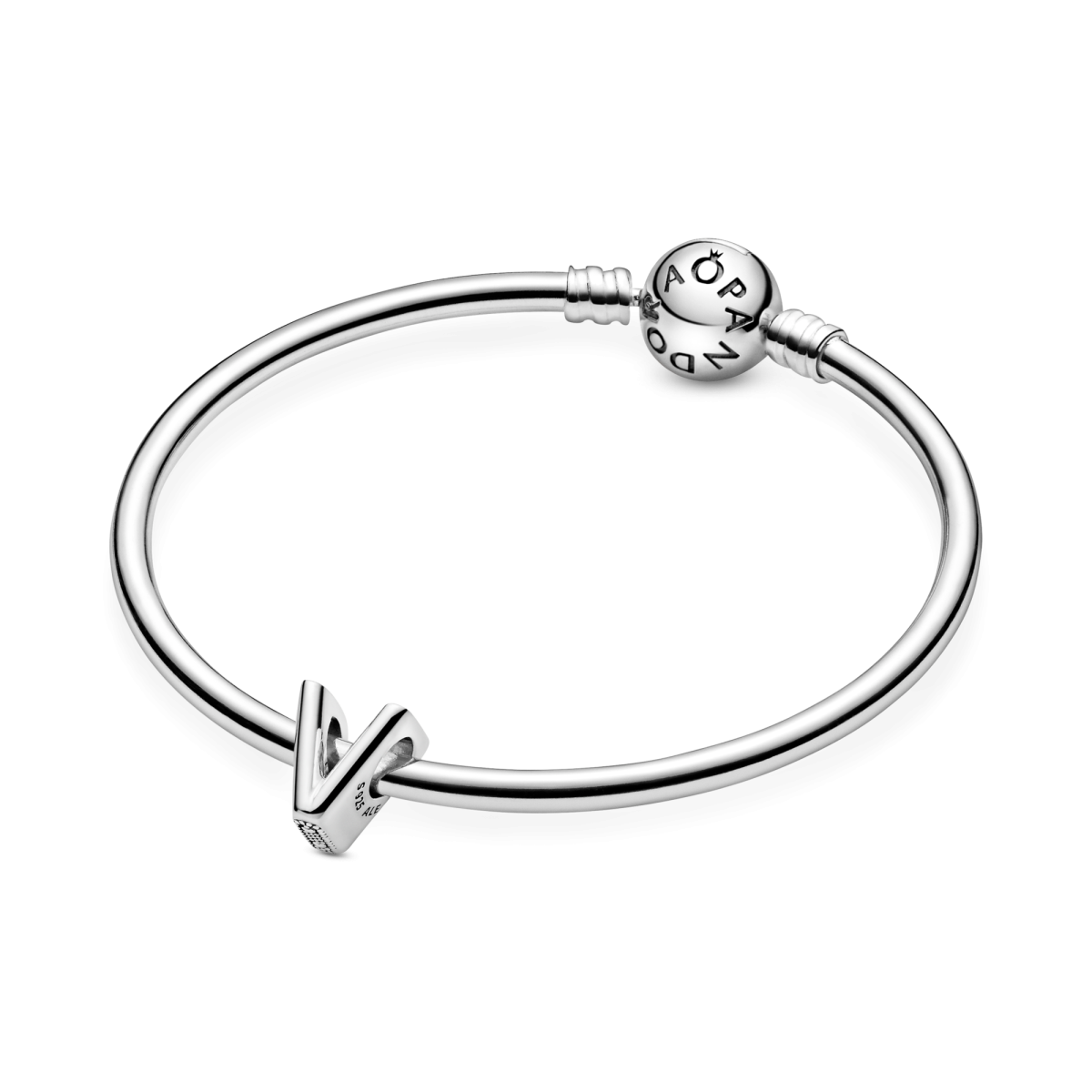 Pandora Moments 797455 zilveren bedel met letter V