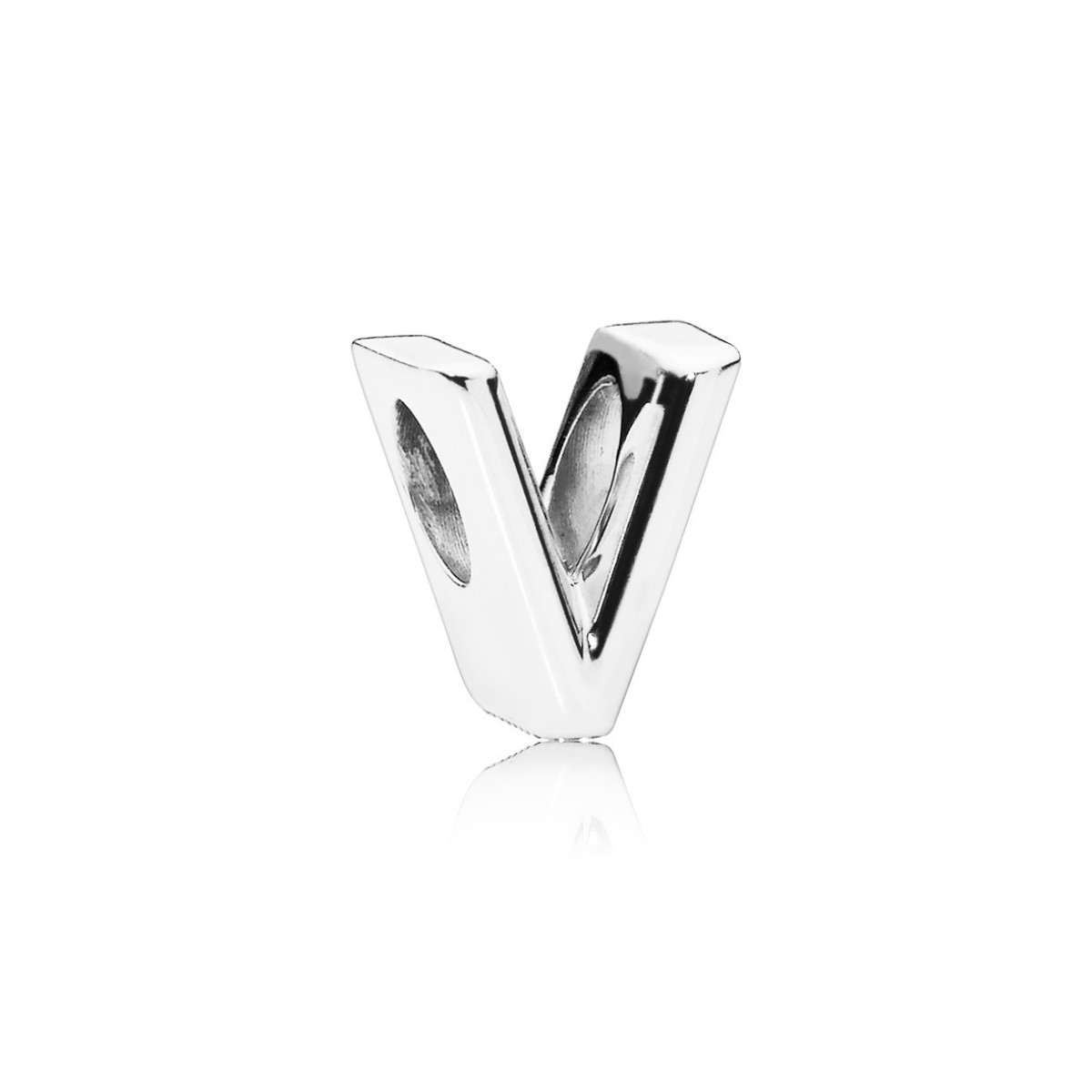 Pandora Moments 797455 zilveren bedel met letter V