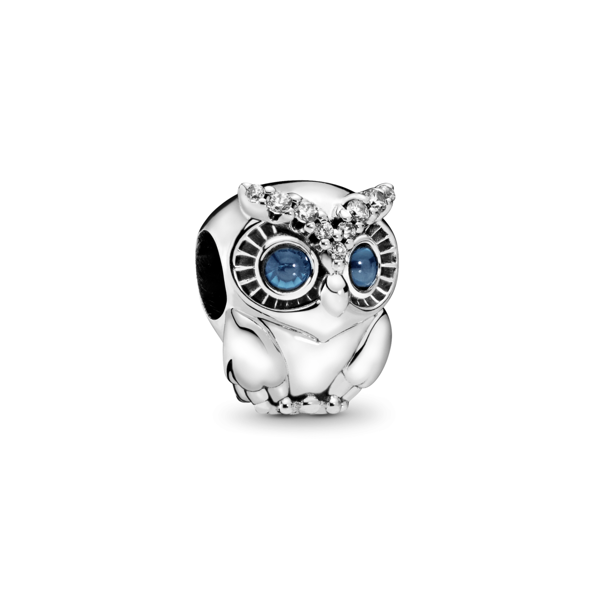 Pandora Moments 798397NBCB zilveren charm met uil, zirkonia en kristal