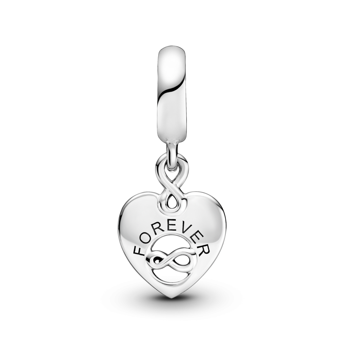 Pandora Moments 799294C01 hangende armband bedel met hartje infinity teken, tekst met Friends en transparante zirkonia