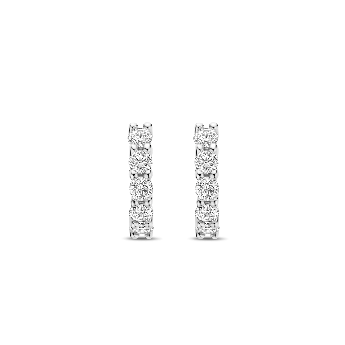 TI SENTO 7955ZI zilveren klapoorringen met zirkonia - Breedte 2 mm