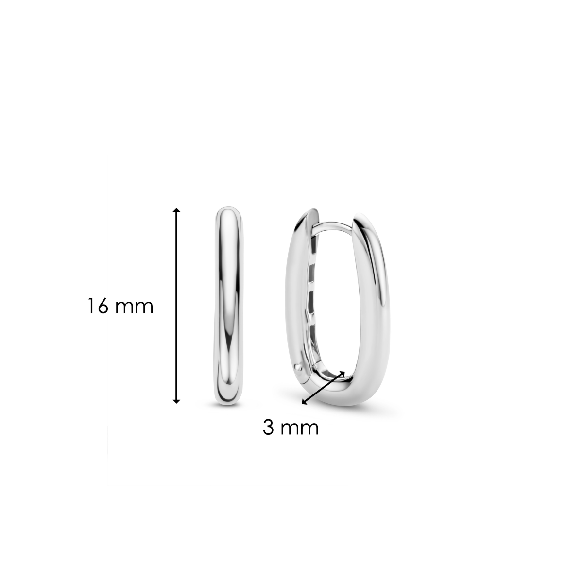 TI SENTO 7901SI rechthoekige oorringen zilver
