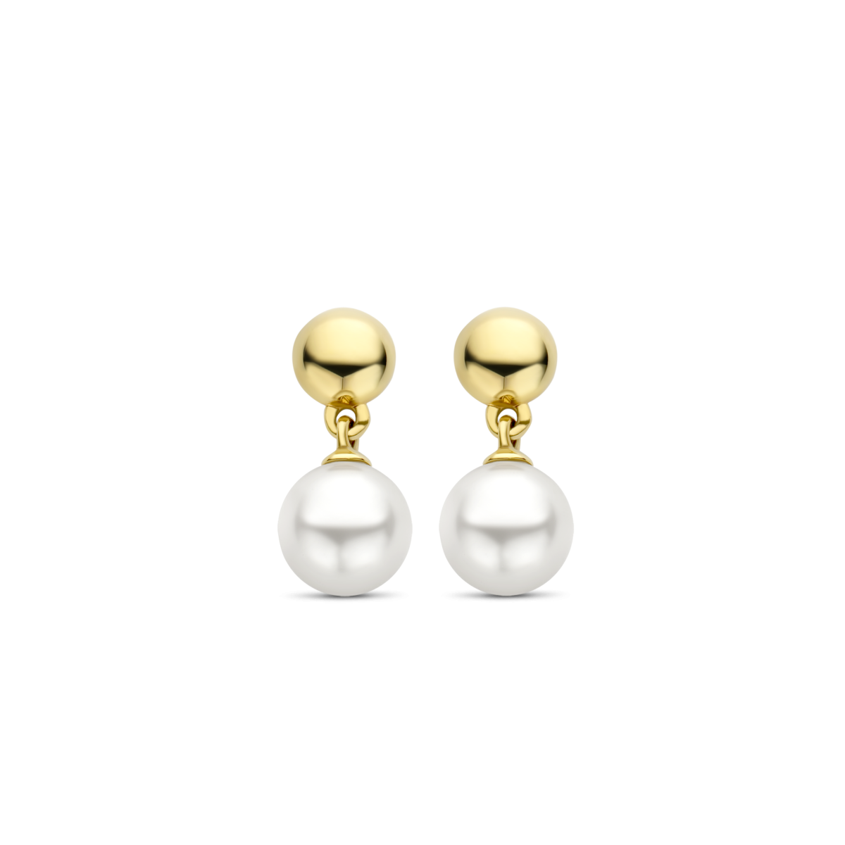 TI SENTO oorbellen 7913YP gold plated oorhangers met parel