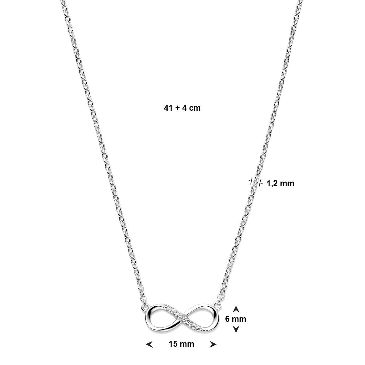 Zilveren ketting met infinity