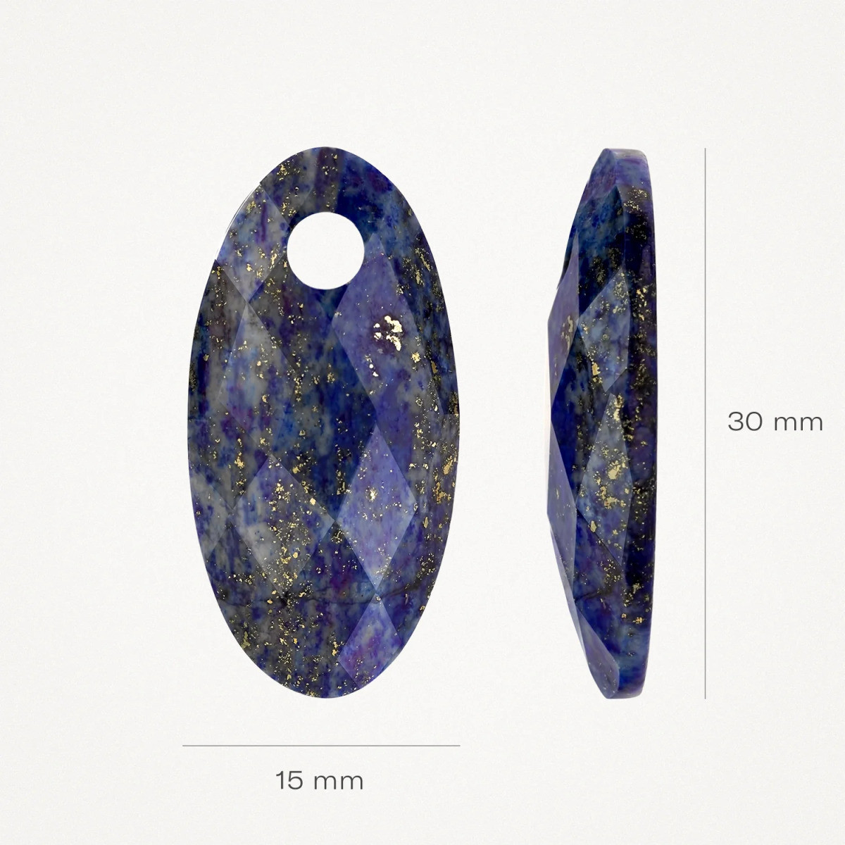 Blush 820LAPL blauwe lapis lazuli oorbedels met ovale vorm 15 mm breed - Hoogte 30 mm