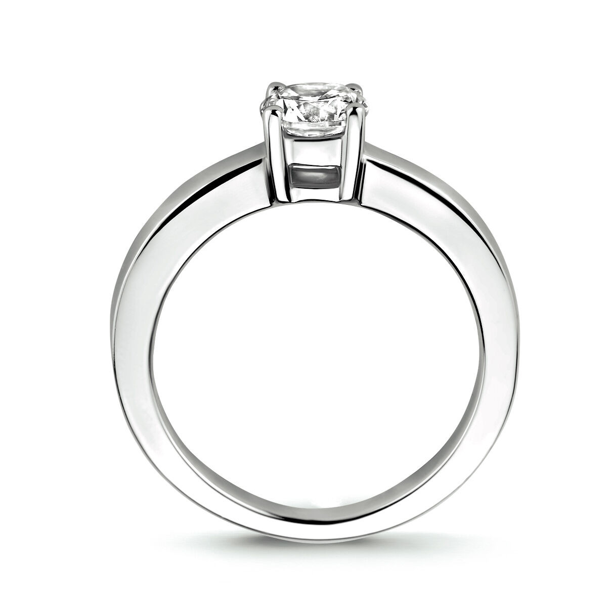 Zilveren solitair ring met zirkonia 5 mm