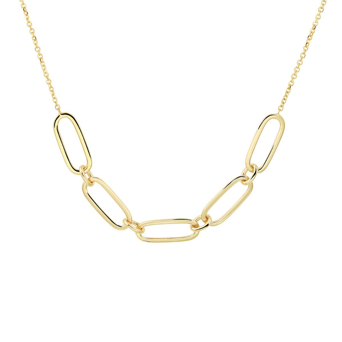 Gouden paperclip ketting 6.0 mm 42-44 cm