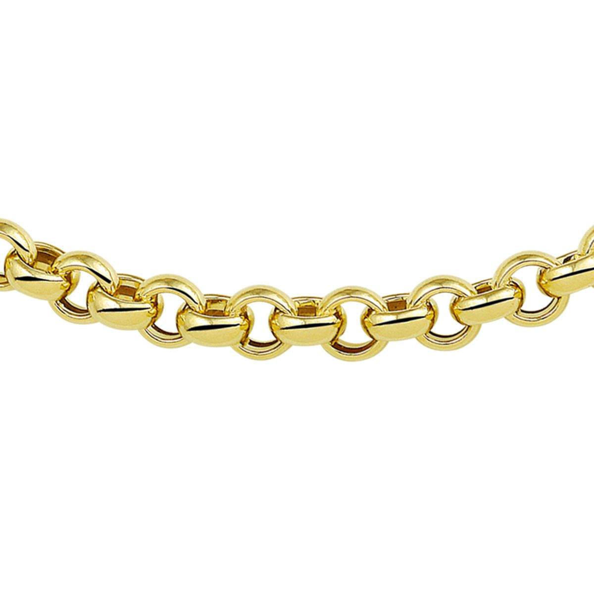 Zilgold jasseron ketting 7 mm breed - Lengte 45 cm
