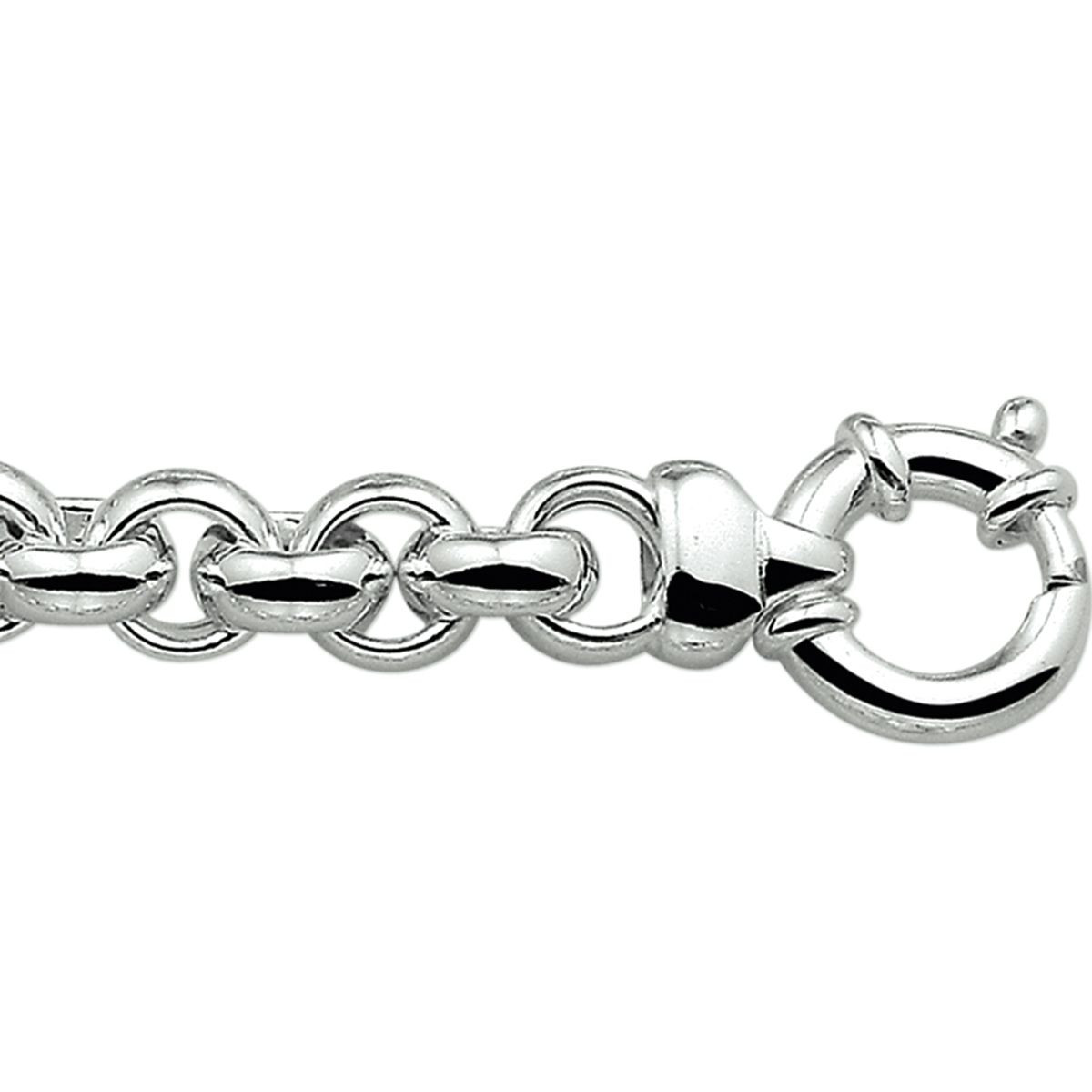 Zilveren ketting jasseron gerhodineerd 10 mm - Lengte 50 cm