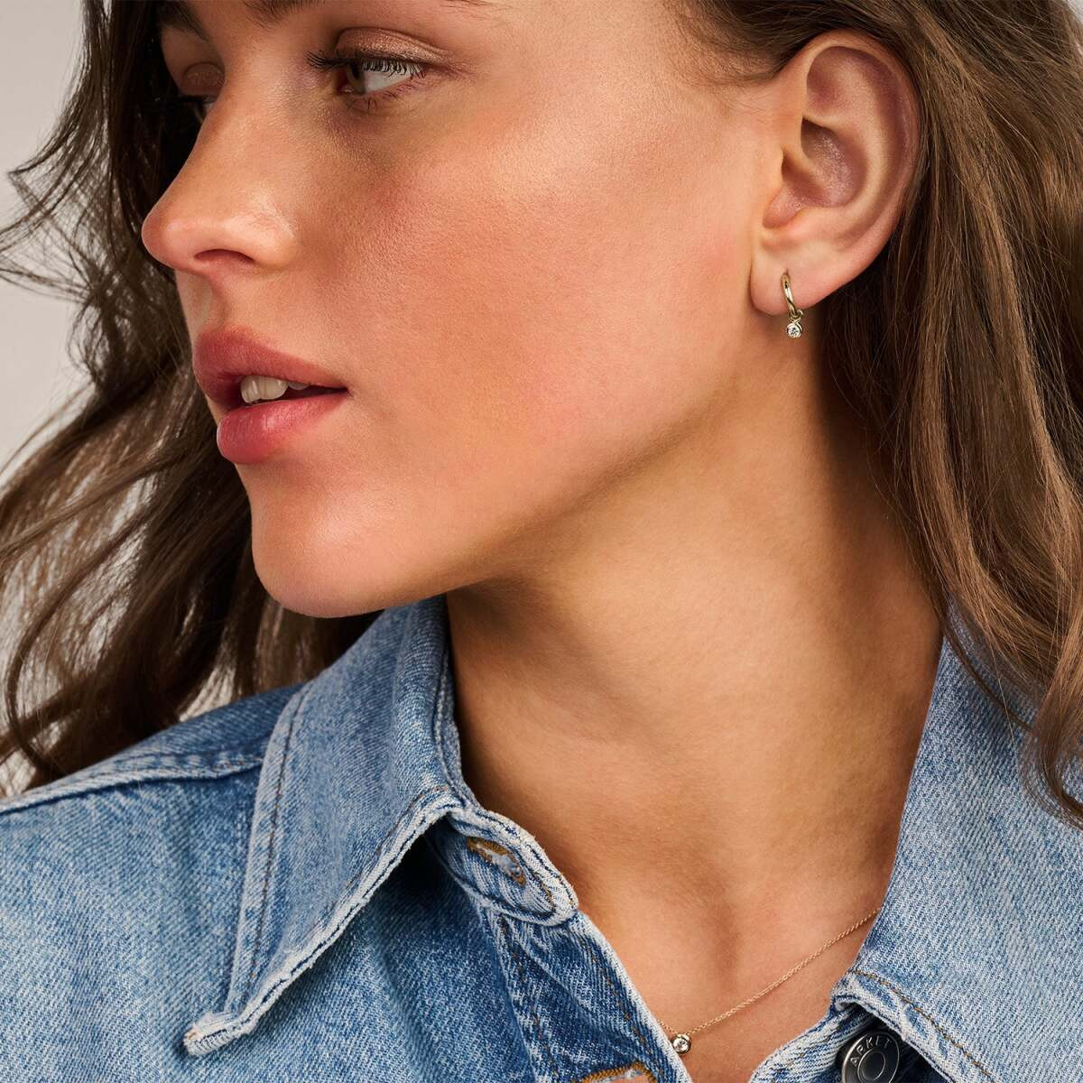 Blush 9058YZI 14-karaat gouden oorbedels met ronde zirkonia 3.6 mm breed - Hoogte 6.5 mm