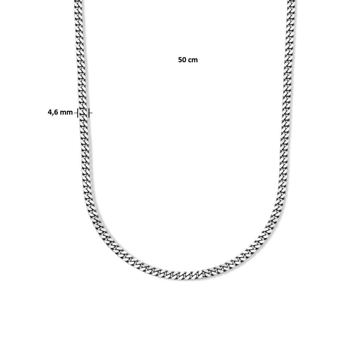 Zilveren gourmet ketting geoxideerd
