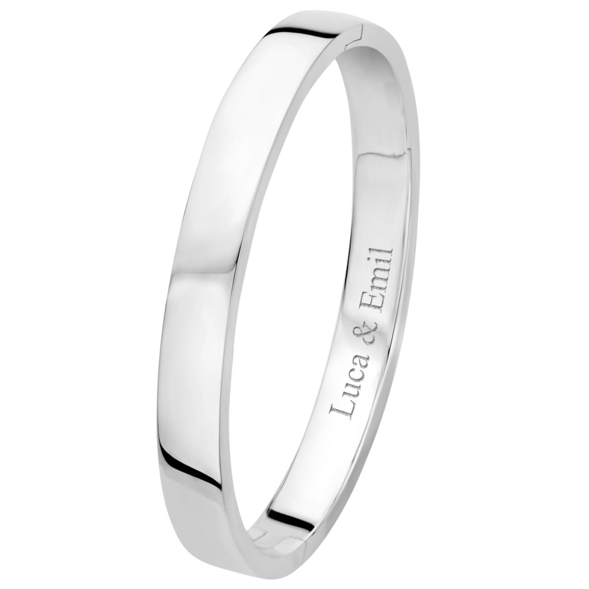 Names4ever massief zilveren slavenarmband met gravure 8 mm 