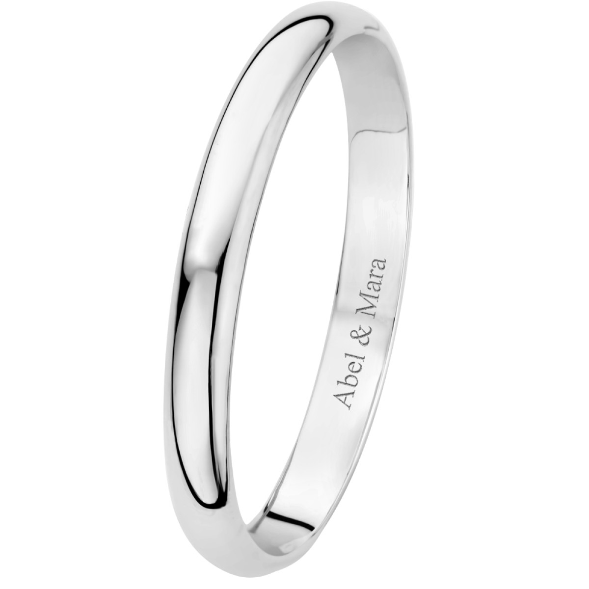 Names4ever slavenarmband massief zilver graveerbaar 8 mm 