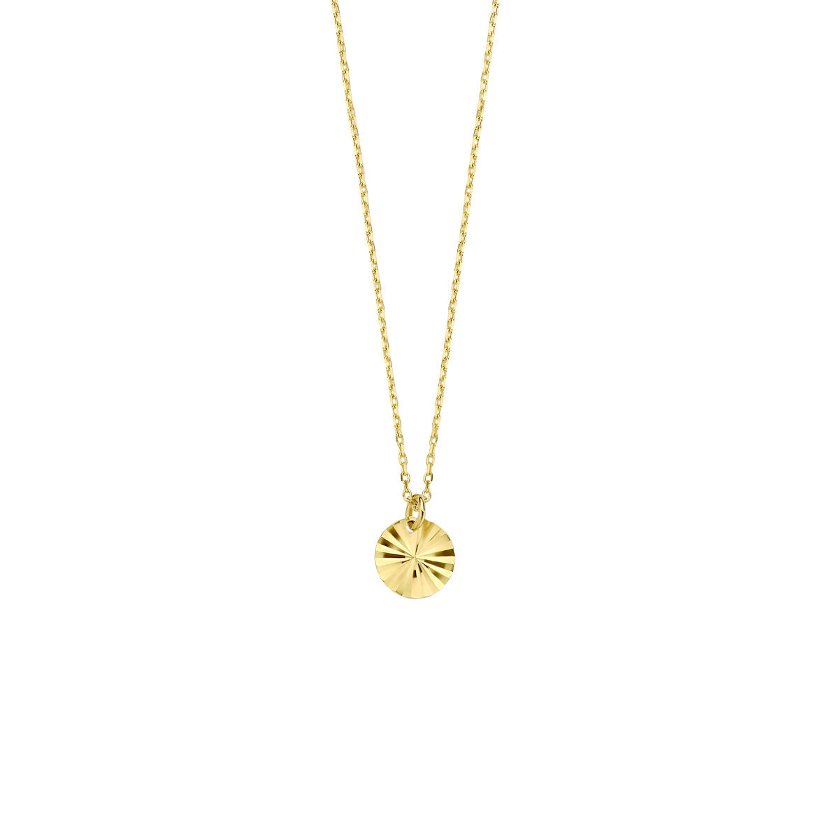 Gouden ketting met gediamanteerd rondje