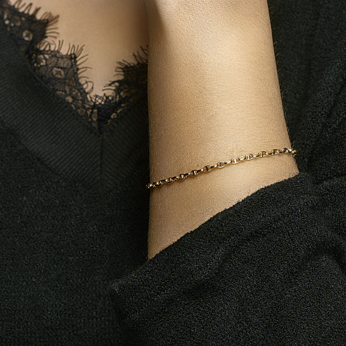 Gouden schakelarmband anker 18-19.5 cm