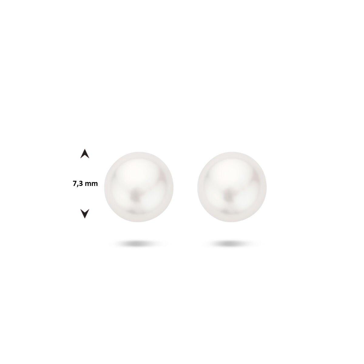 Zilveren parel oorknoppen 7.5 mm