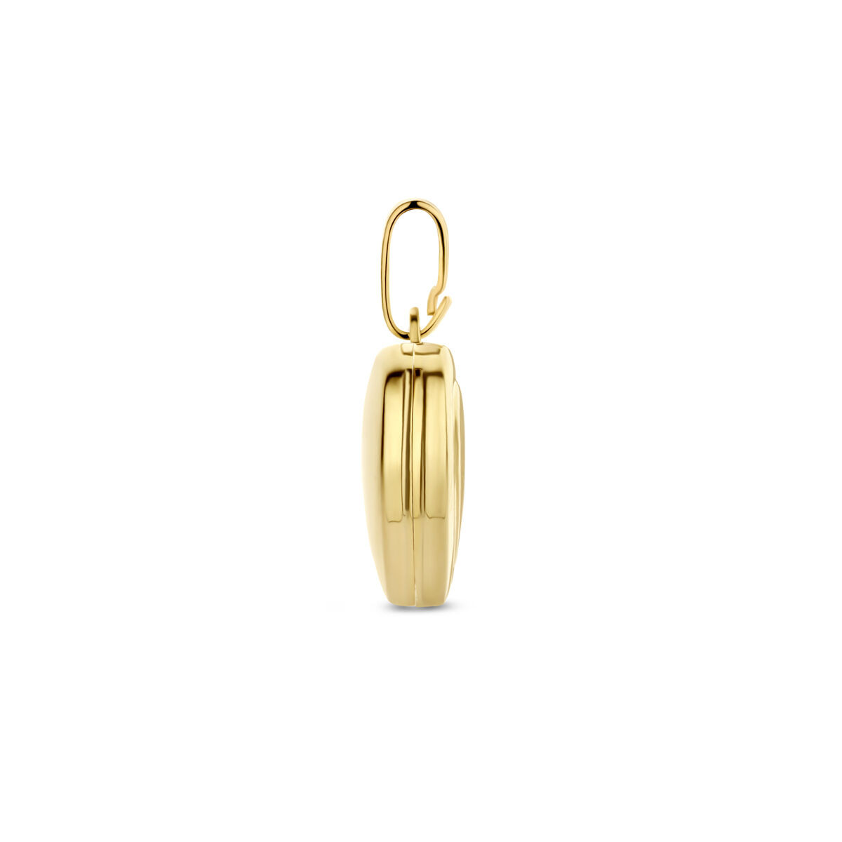 Gouden medaillon hanger hart glanzend 10x11 mm