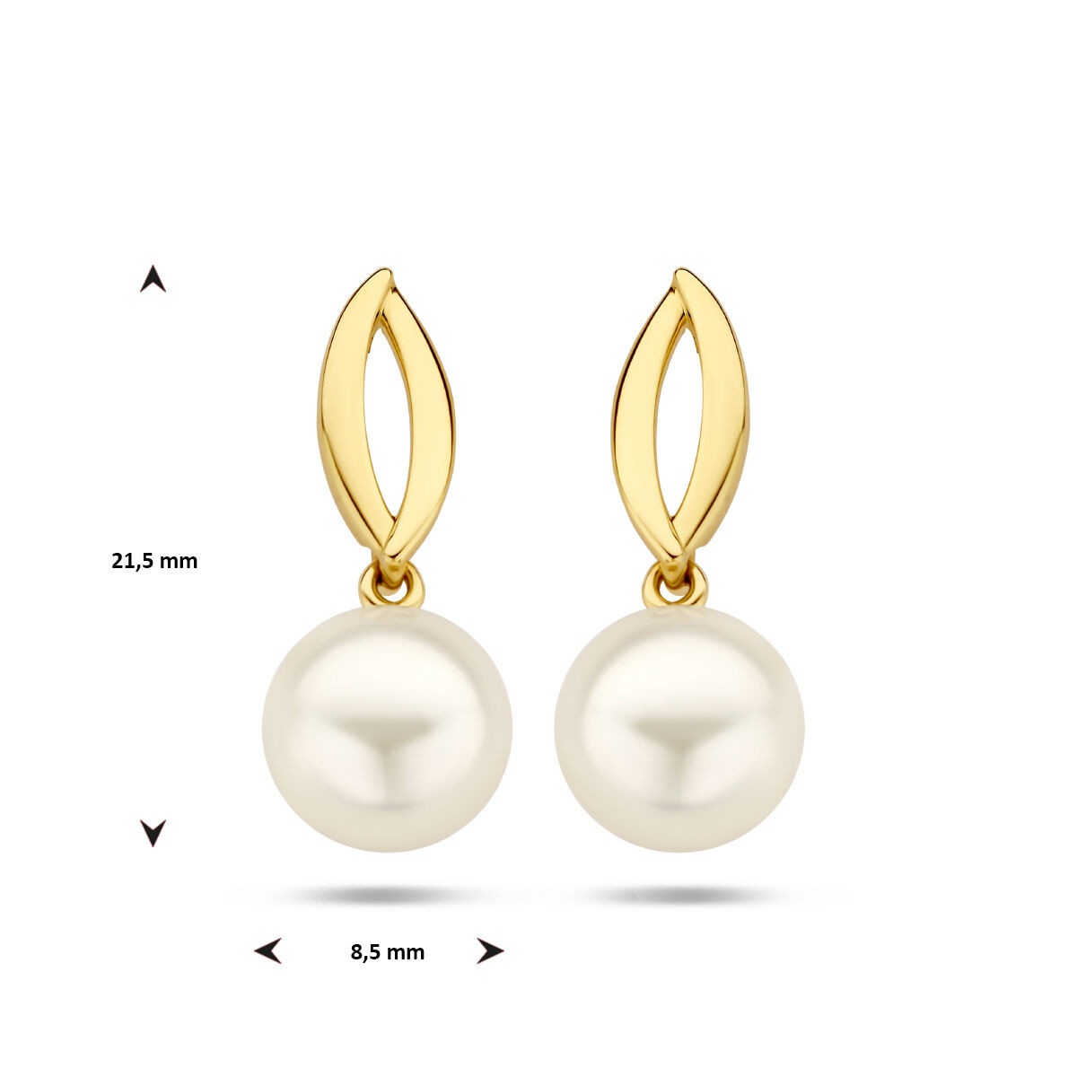 Gouden parel oorhangers
