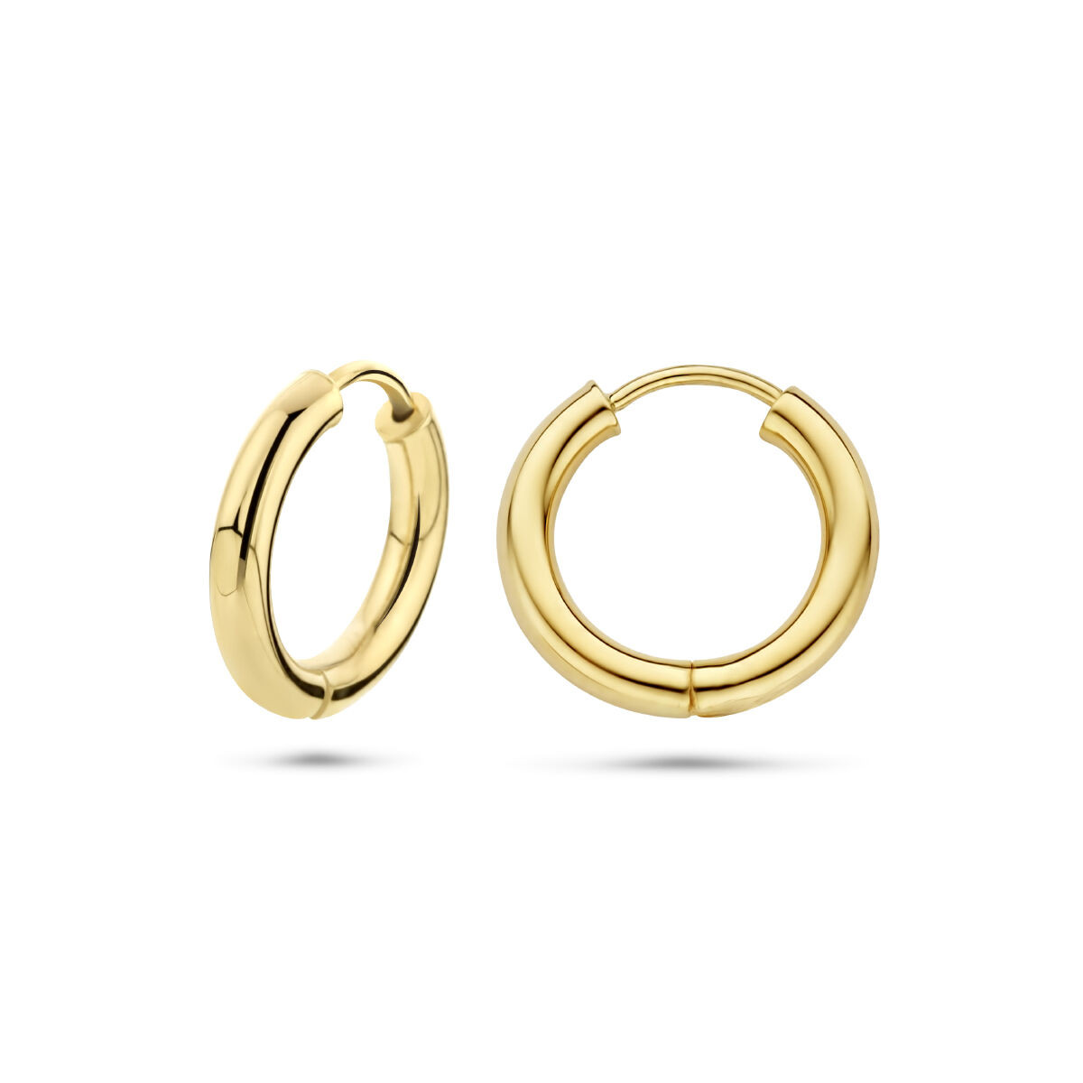 Gouden klapcreolen 2.5 mm ronde buis