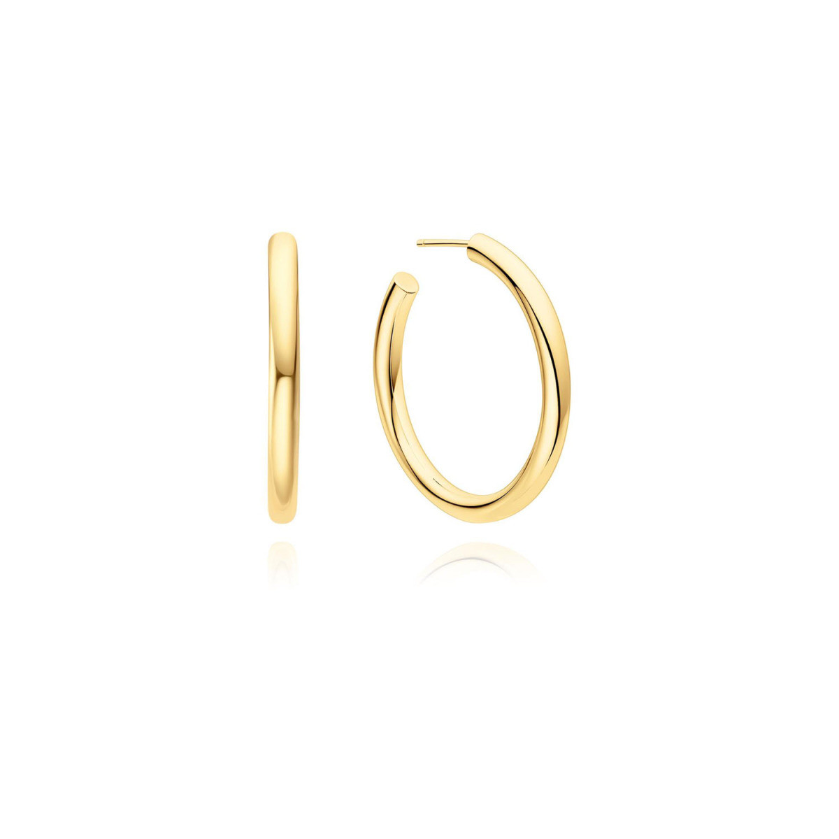 Ania Haie Tide Echo AH E072-12G goudkleurige stekeroorringen met ronde vorm 3.5 mm breed - Hoogte 36 mm