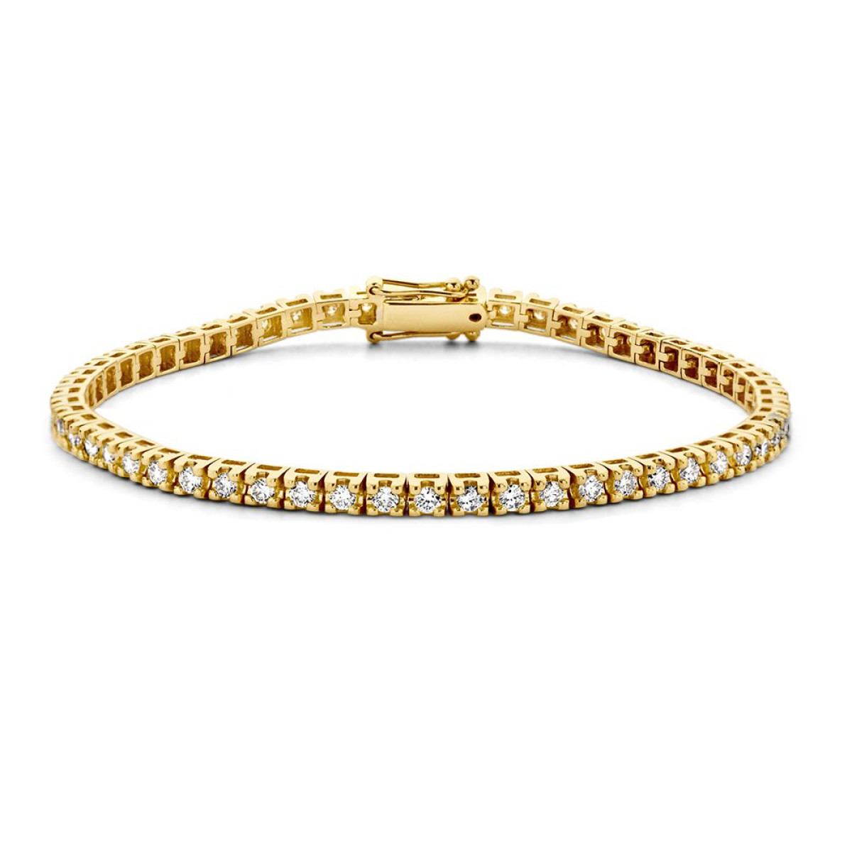 Geelgouden tennisarmband briljant geslepen diamant 2.00 crt