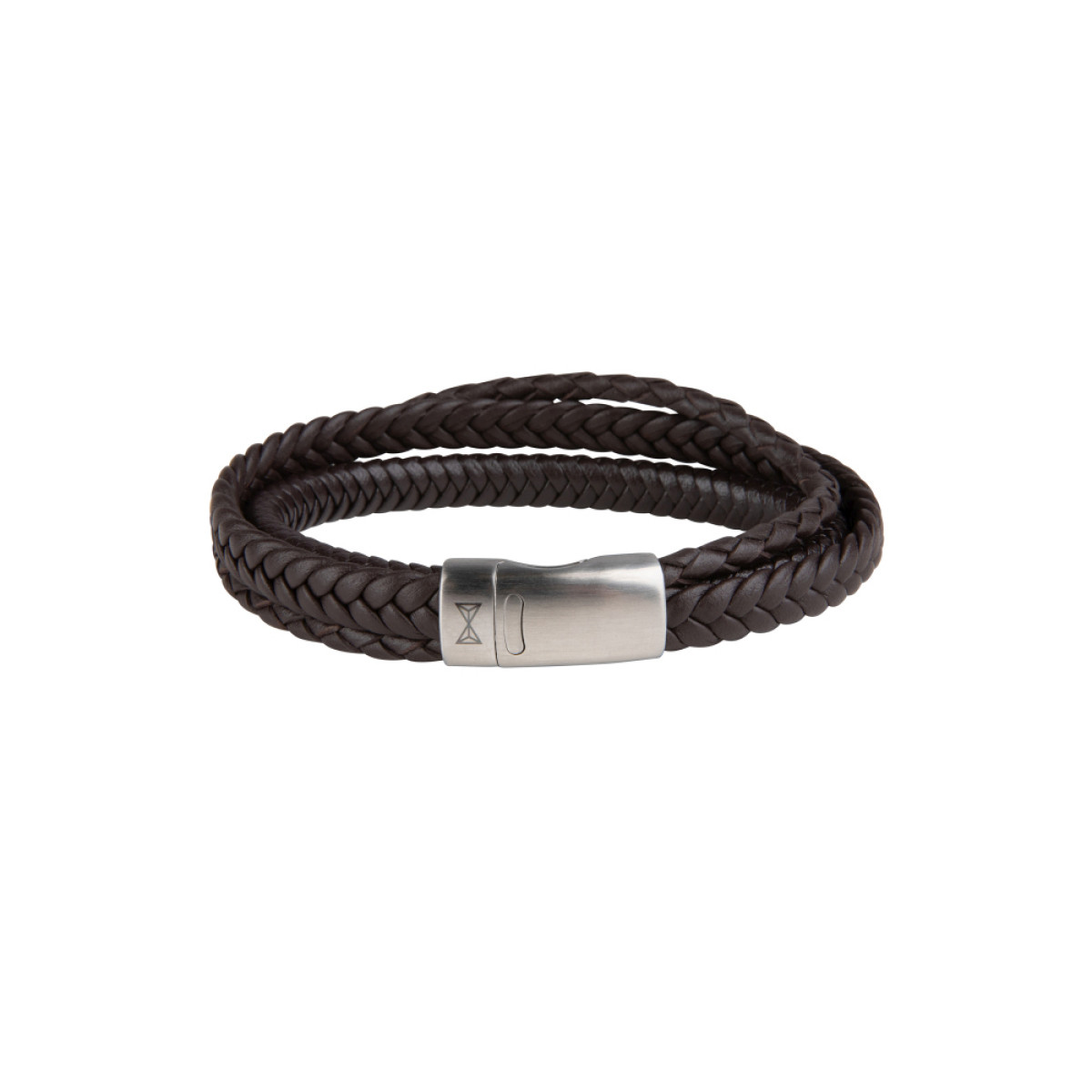 Aze Jewels Adventure AZ-BL002-B bruine leren armband met zilverkleurige sluiting 11 mm breed