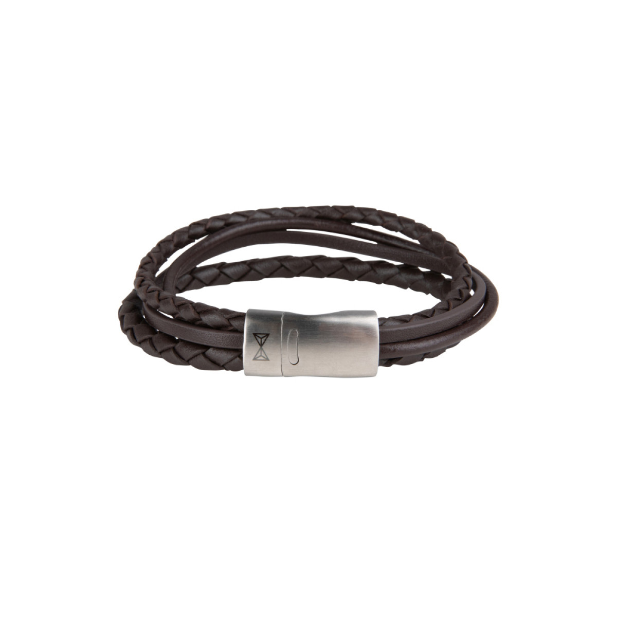 Aze Jewels Adventure AZ-BL003-B bruin leren herenarmband met zilverkleurige sluiting 11 mm breed