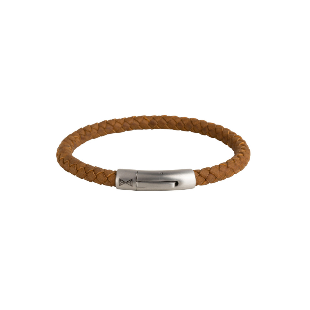 Aze Jewels Adventure AZ-BL004-G bruine leren armband met zilverkleurige sluiting 6 mm breed