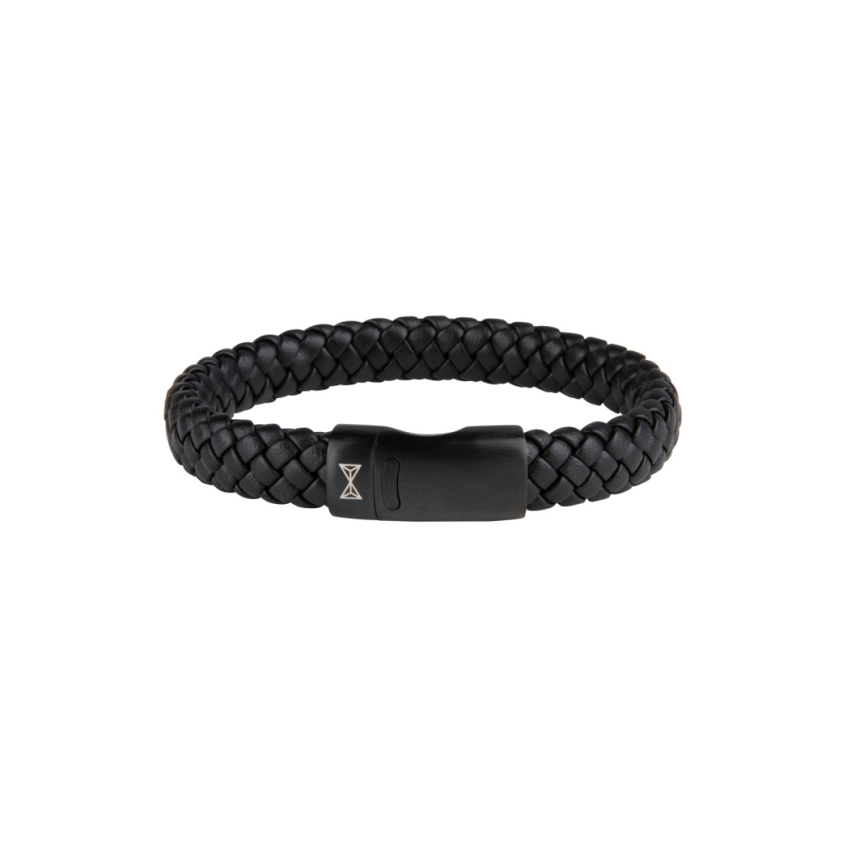 Aze Jewels Adventure AZ-BL005-C zwarte leren armband met zwart staal 11 mm breed