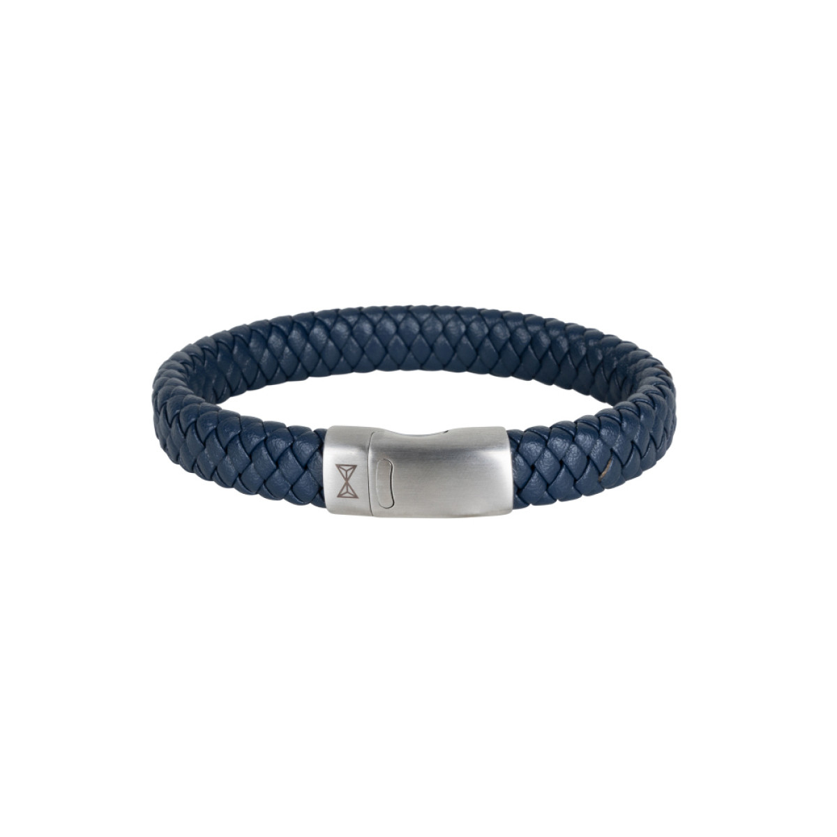 Aze Jewels Adventure AZ-BL005-P blauwe leren armband met zilverkleurige magneetsluiting 12 mm breed