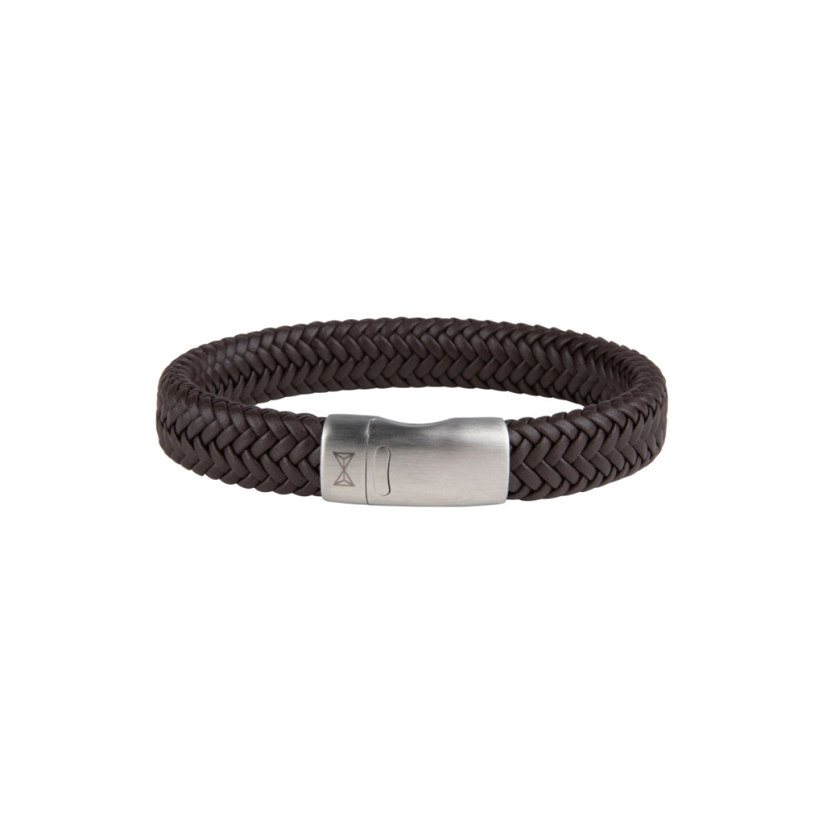 Aze Jewels Adventure AZ-BL007-B bruine leren armband met zilverkleurige magneetsluiting 13 mm breed