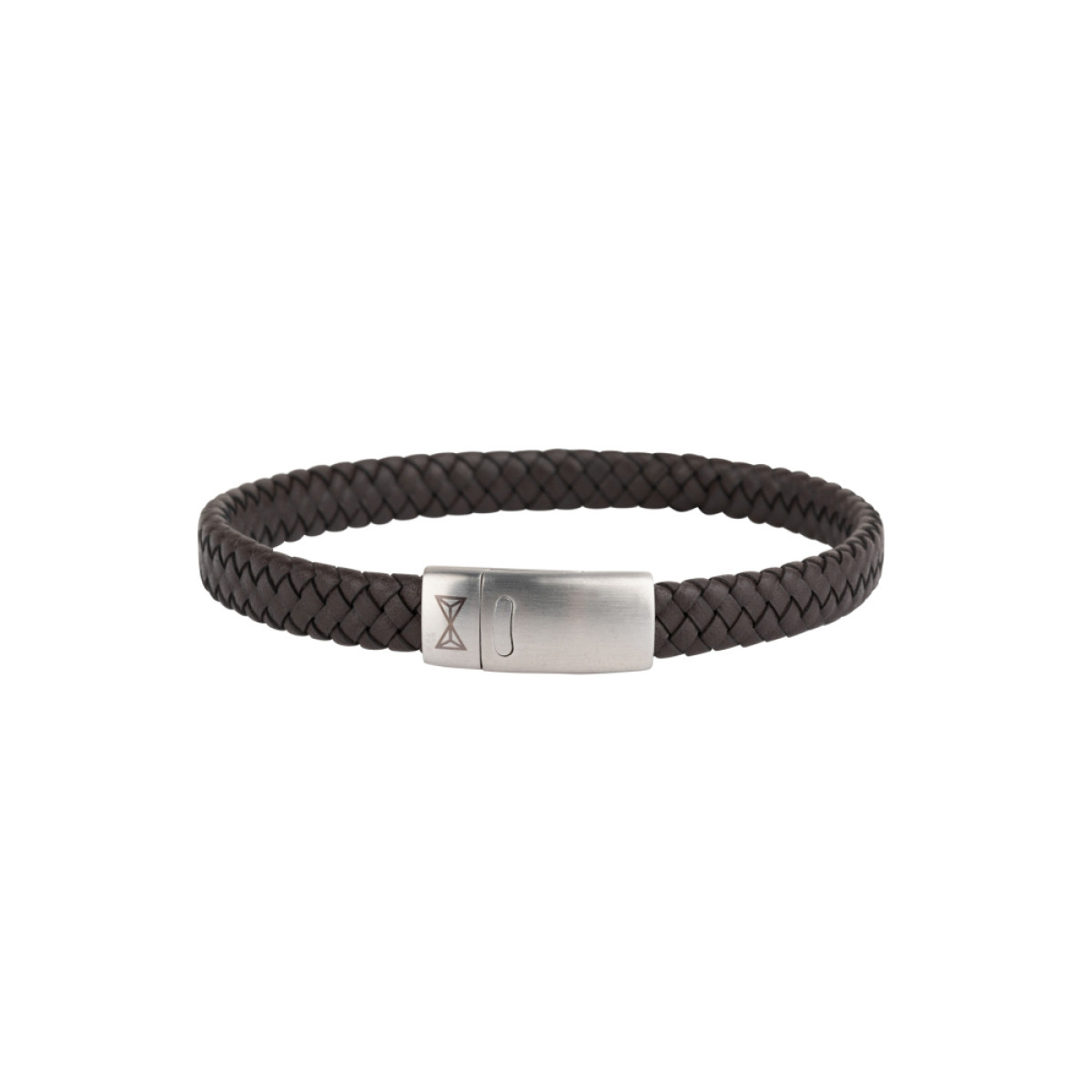 Aze Jewels Adventure AZ-BL010-E bruine leren armband met zilverkleurige magneetsluiting 7 mm breed