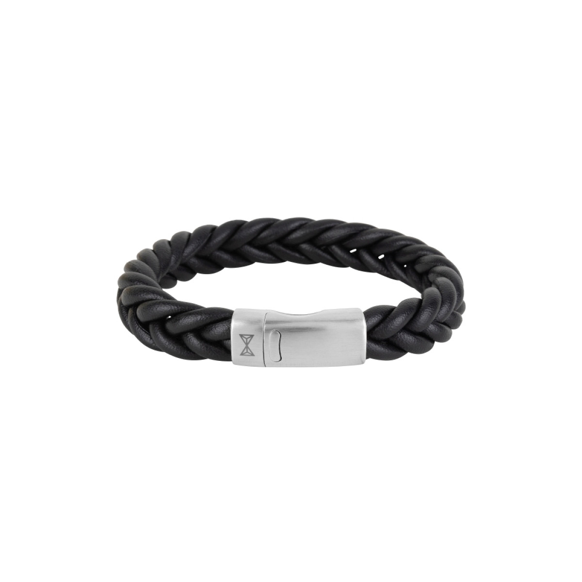 Aze Jewels Adventure AZ-BL024-A zwart herenarmband vegan leer en staal 13 mm breed