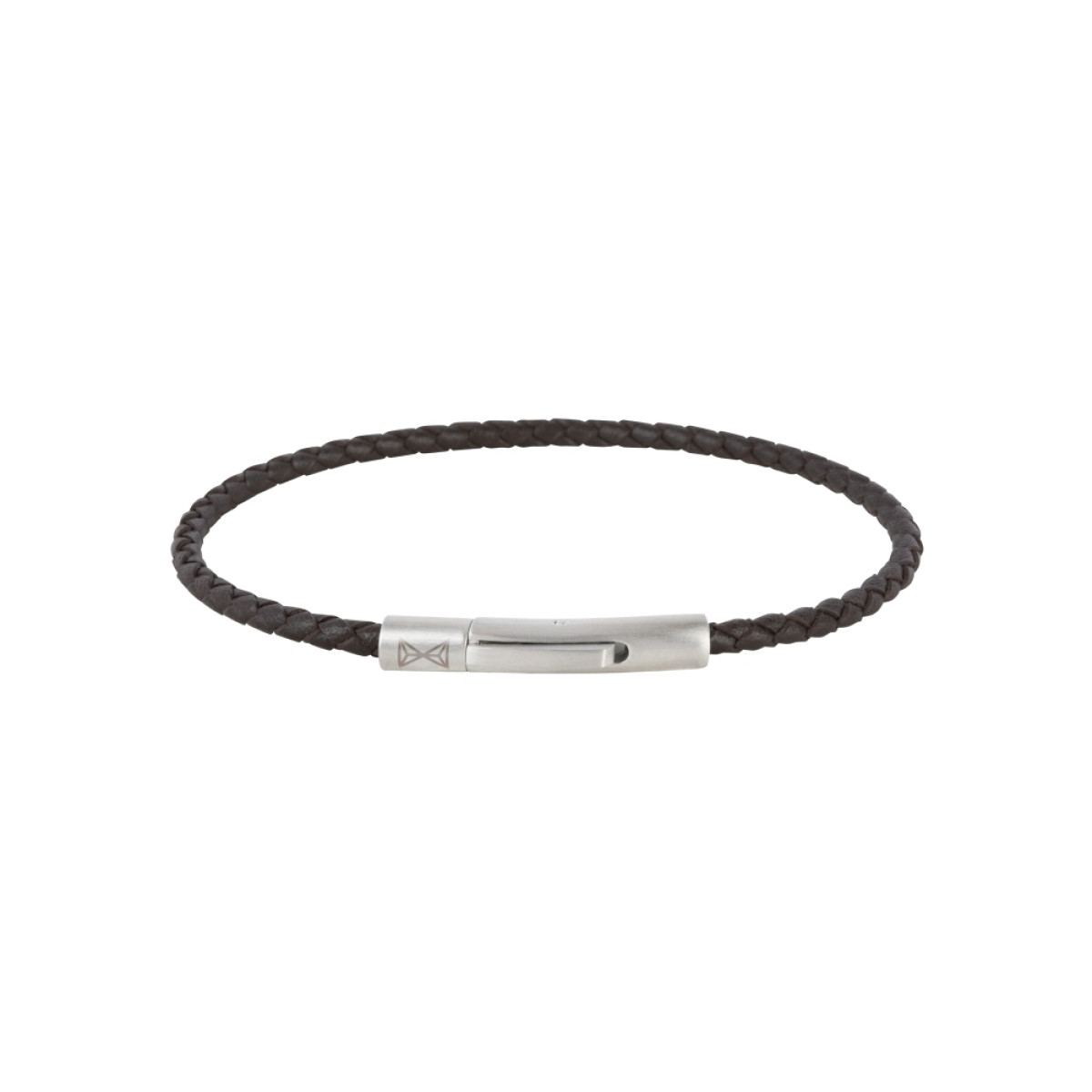 Aze Jewels Adventure AZ-BL026-B bruine leren armband zilverkleurig staal druksluiting