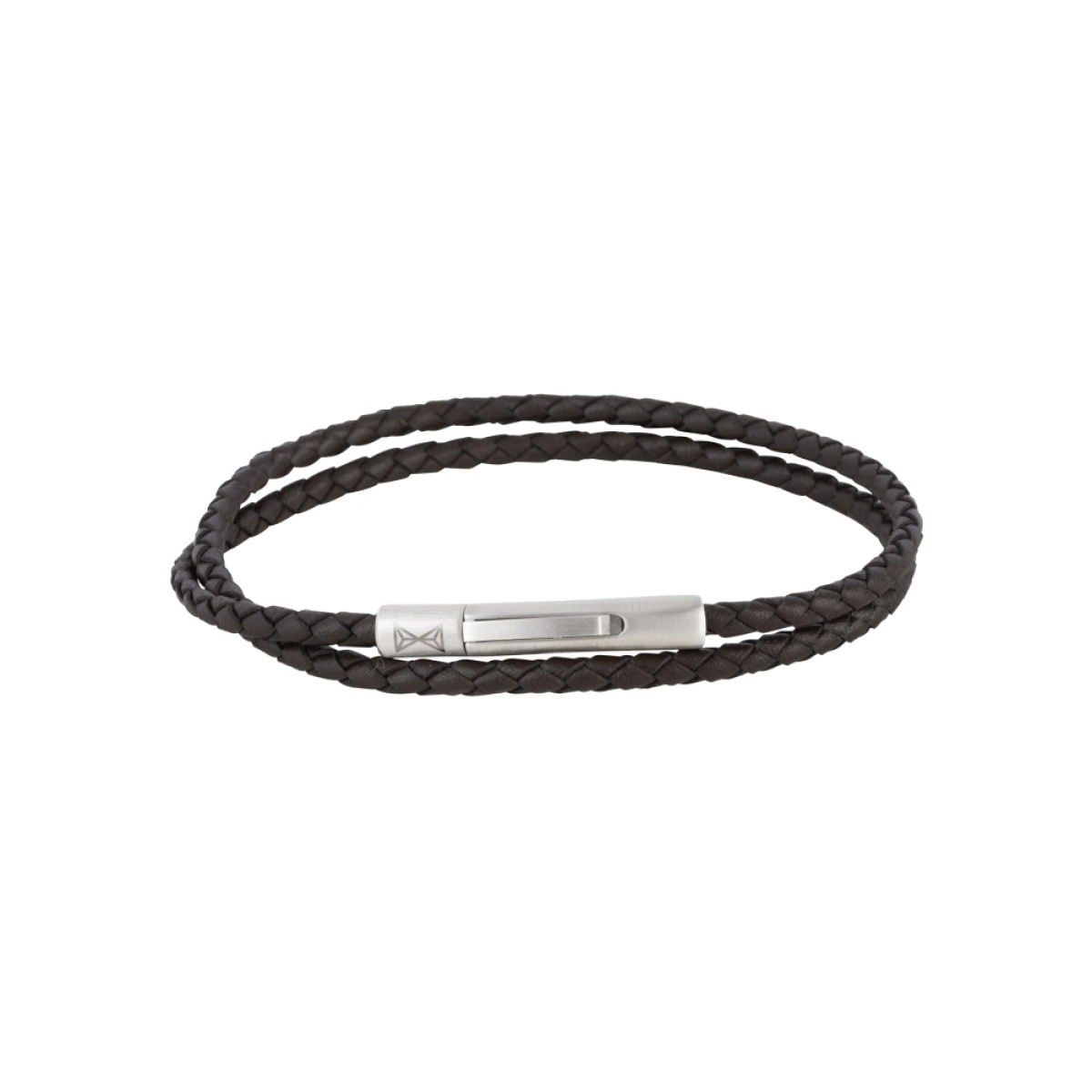 Aze Jewels Adventure AZ-BL027-B bruine leren armband met stalen sluiting 3 mm breed