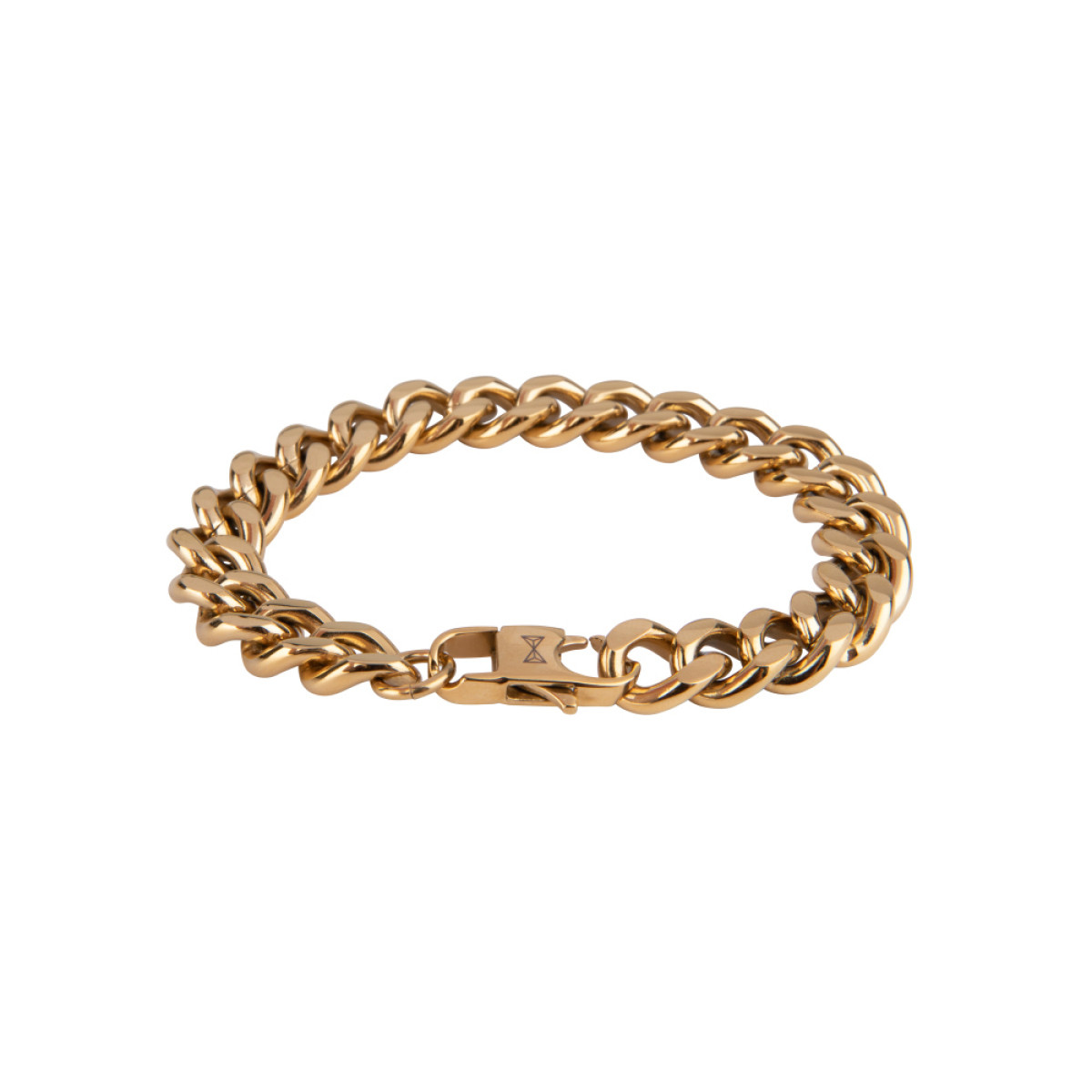 Aze Jewels Ferro AZ-BM001-D goudkleurige stalen gourmet schakelarmband 11 mm breed