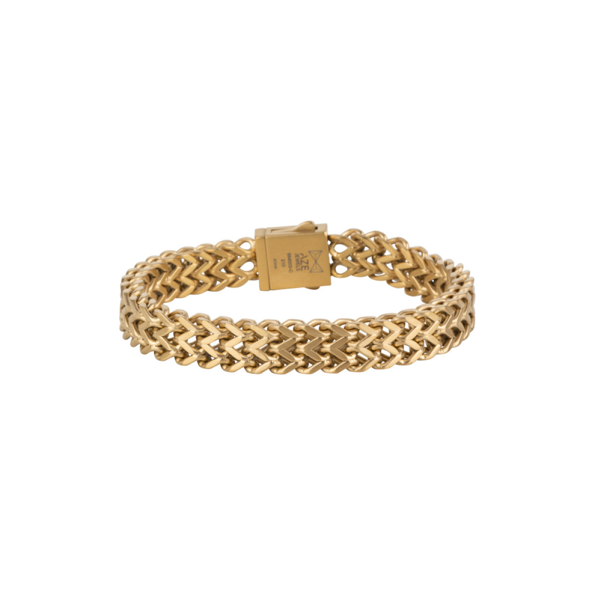 Aze Jewels Ferro AZ-BM003-C goudkleurige schakelarmband met vlechtpatroon 10 mm breed
