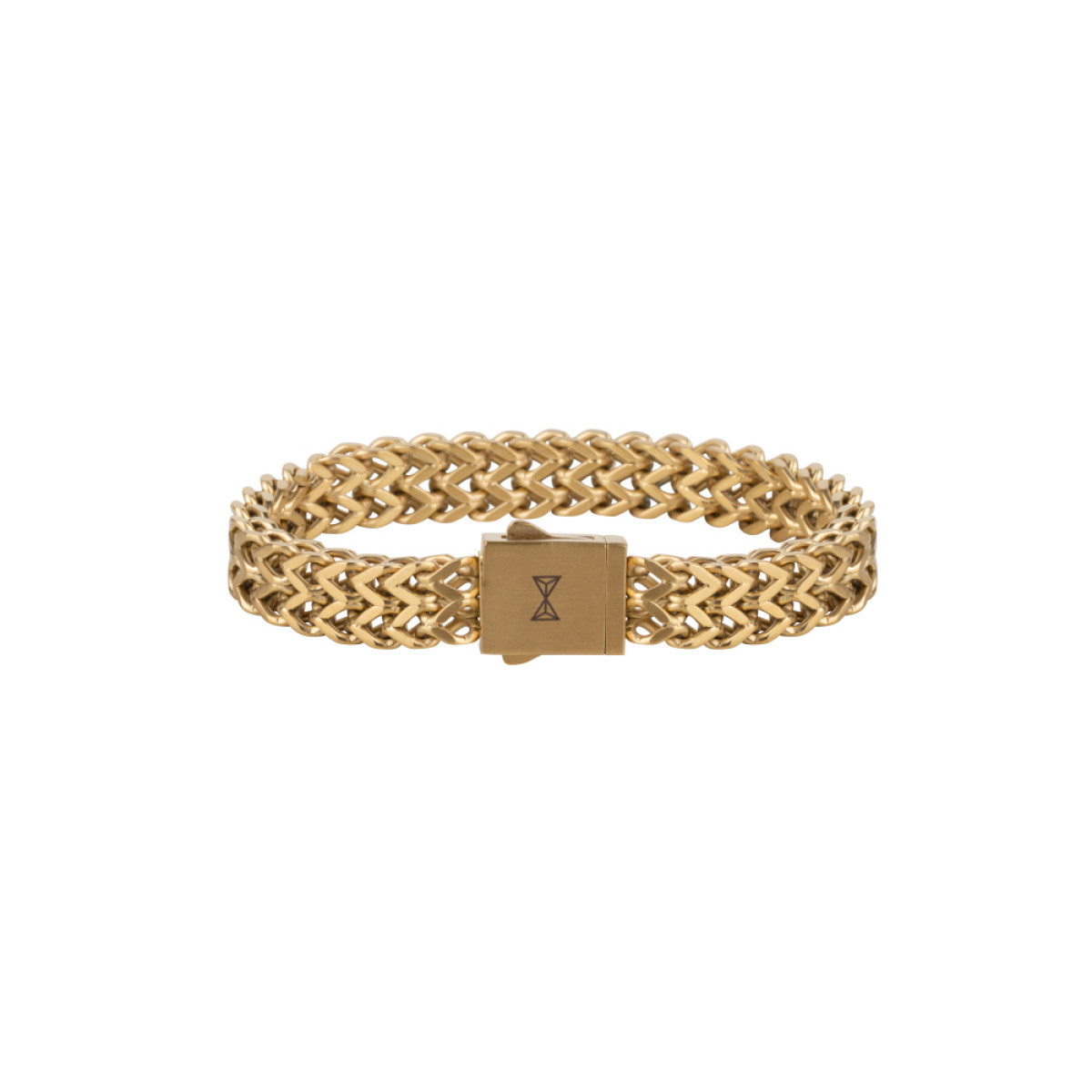 Aze Jewels Ferro AZ-BM003-C goudkleurige schakelarmband met vlechtpatroon 10 mm breed