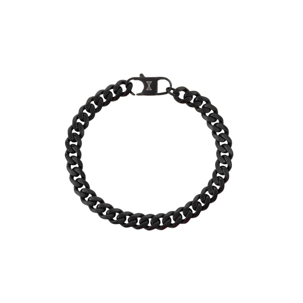 Aze Jewels Ferro AZ-BM007-B armband met zwarte gourmet schakels 8 mm breed
