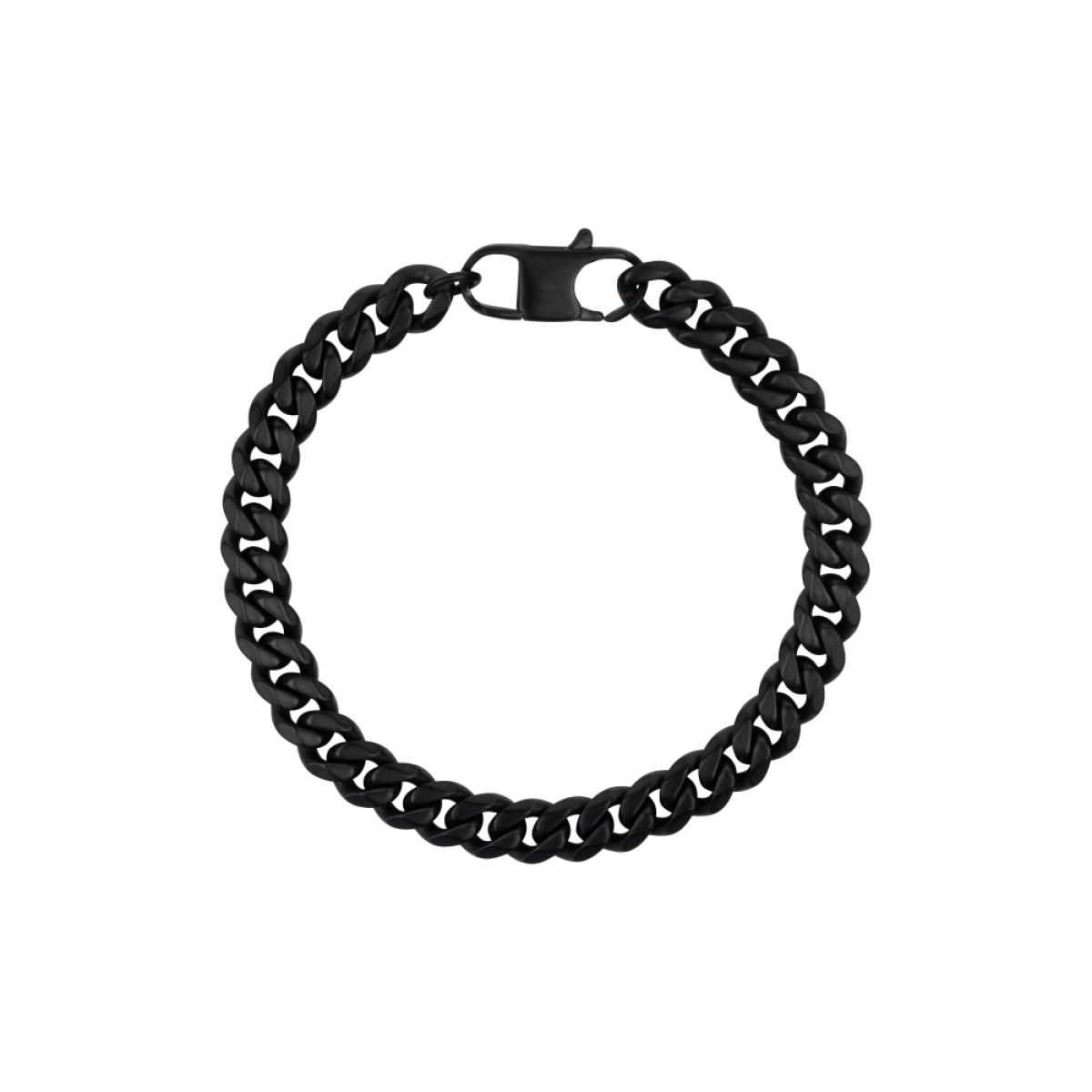 Aze Jewels Ferro AZ-BM007-B armband met zwarte gourmet schakels 8 mm breed